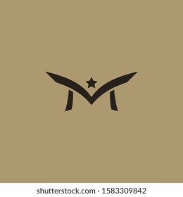 initial m logo template, fly design concept vector