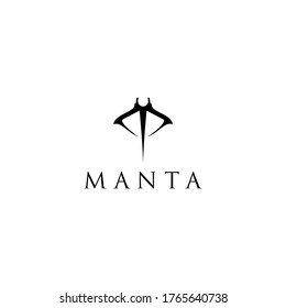 initial m for manta logo vector