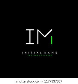 Initial I M minimalist modern logo identity vector