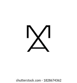 Initial M A minimalist modern logo identity vector