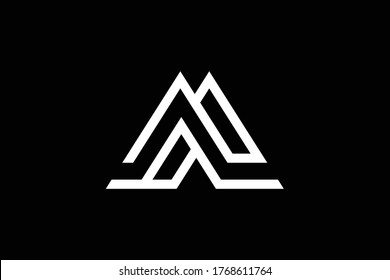 Initial M MM MA AM modern monogram and elegant logo design, Professional Letters Vector Icon Logo on black background.