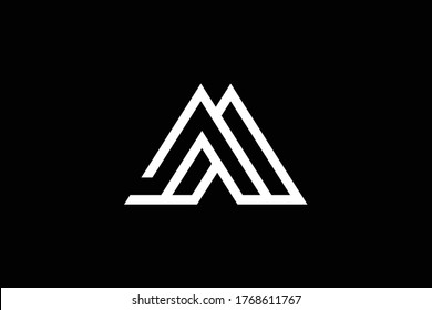 Initial M MM MA AM modern monogram and elegant logo design, Professional Letters Vector Icon Logo on black background.