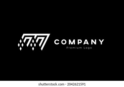Initial M Monogram Logo, letter M with monoline design logo inspiration, usable for personal, tech, brand and company logo, vector illustration
