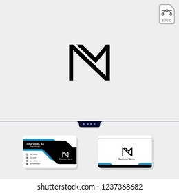 initial M monogram logo template, vector illustration, free your business card design include