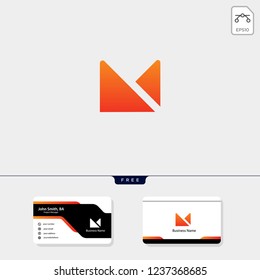 initial M monogram logo template, vector illustration, free your business card design include