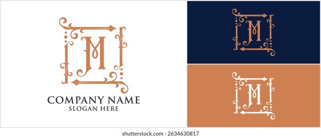 initial M monogram logo, wedding and Fashion logo design, Vector illustration