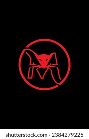  initial M Mouse vector logo design