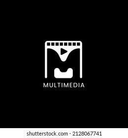  Initial M of the multimedia logo. Play. Music