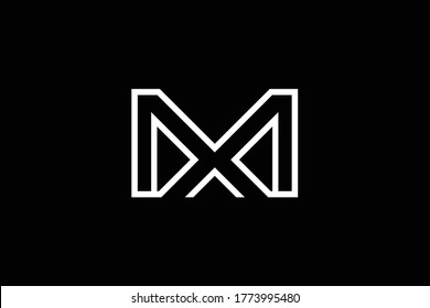 Initial M MX XM modern monogram and elegant logo design, Professional Letters Vector Icon Logo on black background.
