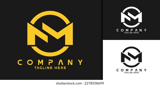 initial M or NM logo creative ,for business logo and company logo