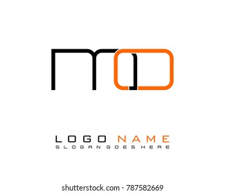 Initial M & O minimalist logo template vector