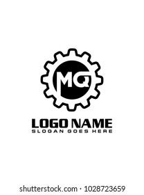 Initial M & Q gear logo template vector