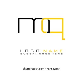 Initial M & Q minimalist logo template vector