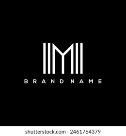 Vector inicial de la línea del logotipo de M real estate