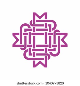 Initial M Ribbon Celtic knot logo