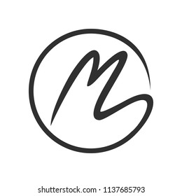 Initial M Stroke Circle Lettermark Symbol Design