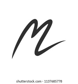 Initial M Stroke Lettermark Symbol Design
