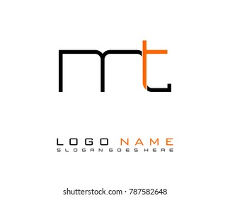 Initial M & T minimalist logo template vector