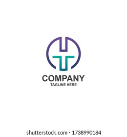 initial m t on circle logo design minimalist