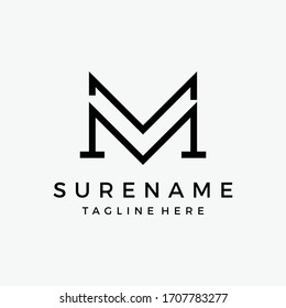 Ilustración del icono del logotipo inicial M V Industrial and Construction