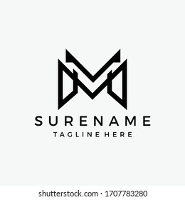 Initial M V Industrial and Construction logo inspiration vector icon illustration