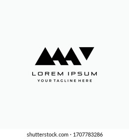 Initial M V Industrial and Construction logo inspiration vector icon illustration