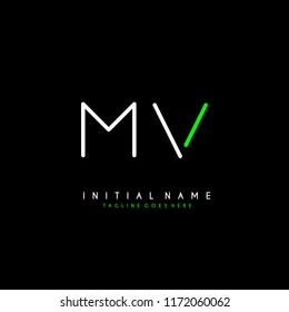 Initial M V minimalist modern logo identity vector