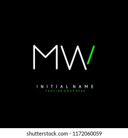 Initial M W minimalist modern logo identity vector