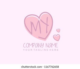 Initial M Y with love logo template vector