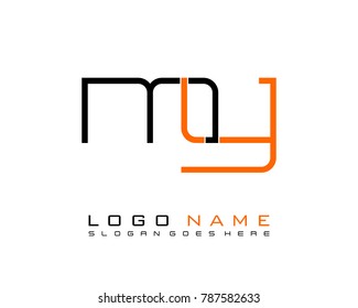 Initial M & Y minimalist logo template vector