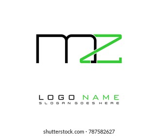 Initial M & Z minimalist logo template vector