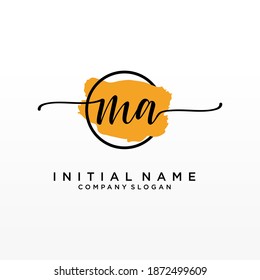 Initial MA Beauty-Monogramm und elegantes Logo-Design, Handschrift Logo der ersten Signatur, Hochzeit, Mode, Blumen und botanisch mit kreativen Vorlage.