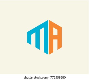 Initial MA box container letter  icon logo vector eps 10