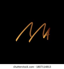 Initial MA handwriting logo template vector