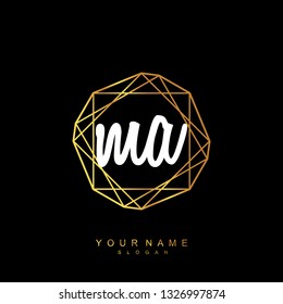 Initial MA handwriting logo vector
