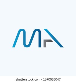 Initial MA letter Logo Design vector Template. Abstract Letter MA logo Design