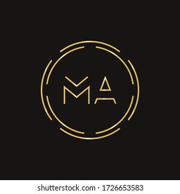 Initial MA letter Logo Design vector Template. Abstract Letter MA logo Design
