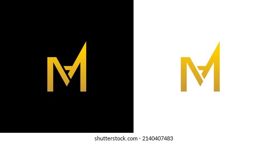 plantilla de vectores de iconos monograma de diseño de logotipo mA inicial