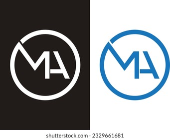 Initial MA letter Logo Design vector
