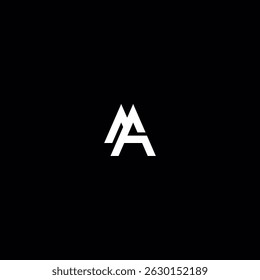 Initial MA AM Letter Logo Design with Modern Minimal Style.