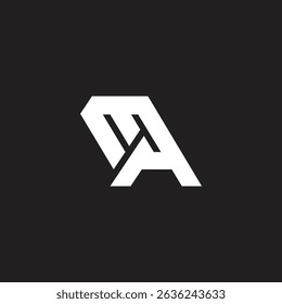 Initial AM or MA logo design vector.