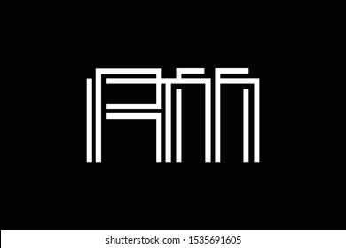 Initial AM MA modern monogram and elegant logo design, Professional Letters Vector Icon Logo on black background.