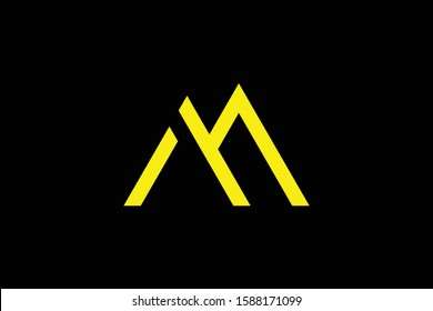 Initial AM MA modern monogram and elegant logo design, Professional Letters Vector Icon Logo on black background.