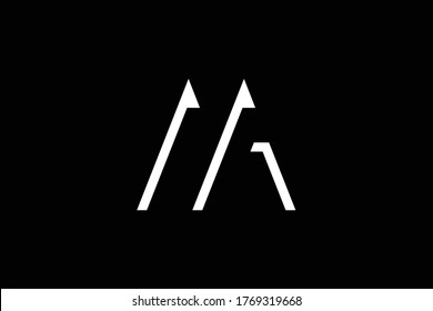 Initial MA AM modern monogram and elegant logo design, Professional Letters Vector Icon Logo on black background.