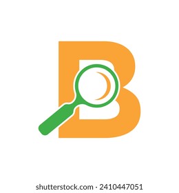Initial Magnifying Logo combine with letter B vector template