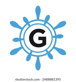 Initial marine Logo combine with letter G vector template