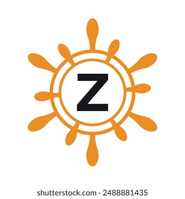 Initial marine Logo combine with letter Z vector template