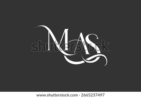 Initial MAS letter logo design. Elegant Monogram Logo Design with Decorative Elements and Typography