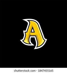 initial A mascot logo vector, lettermark, esport logo, emblem eps 10