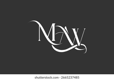 Initial MAW letter logo design. Elegant Monogram Logo Design with Decorative Elements and Typography